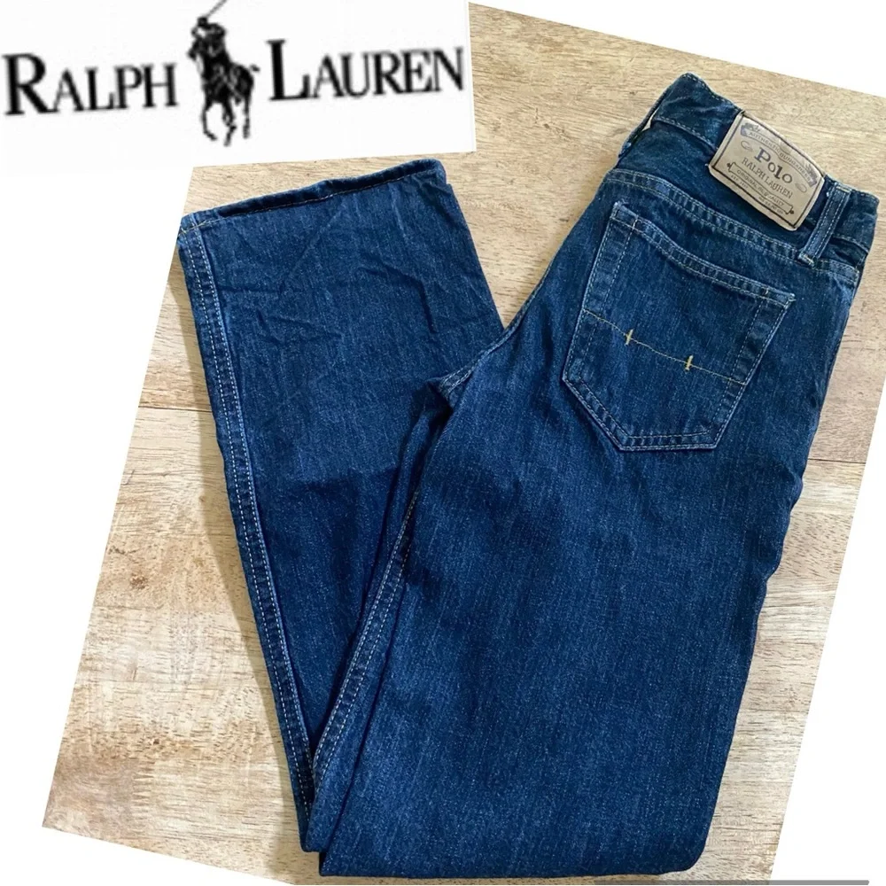 Polo Ralph Lauren Big Boys’ Sz 14 Dark Wash Authentic Dungaree Denim‎ Jeans